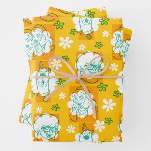Scooby-Doo Karakter Floral Patroon Inpakpapier Vel