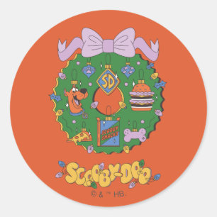 Scooby-Doo Kerst Snack Krans Grafiek Ronde Sticker