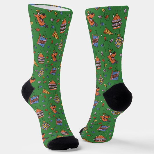 Scooby-Doo Kerst Snack Lichten Patroon Sokken (Gebogen)