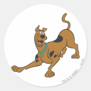 Scooby-doo klaar om te spelen ronde sticker