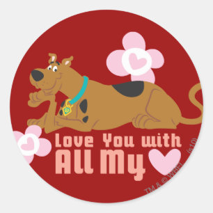 Scooby-Doo "Liefde van je met al mijn hart" Ronde Sticker