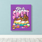 Scooby-doo "Life is Sweet" Canvas Afdruk (Insitu (Houten vloer))
