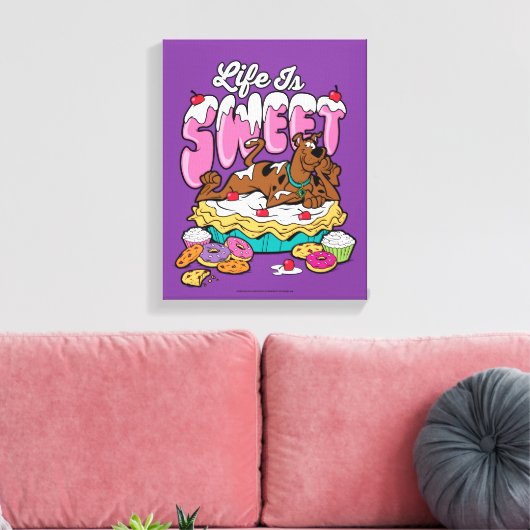 Scooby-doo "Life is Sweet" Canvas Afdruk (Insitu (Woonkamer))