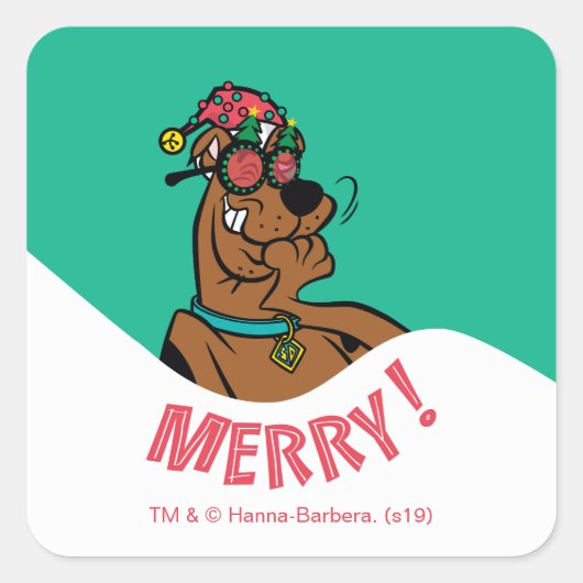 Scooby-Doo Merry Laughter Vierkante Sticker (Voorkant)