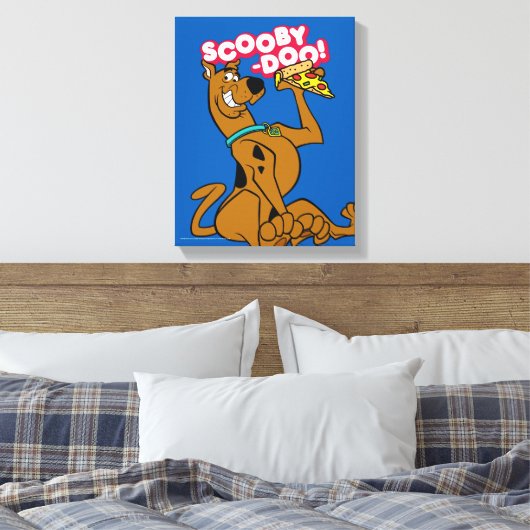 Scooby-doo met Pizza Slice Canvas Afdruk (Insitu (Slaapkamer))