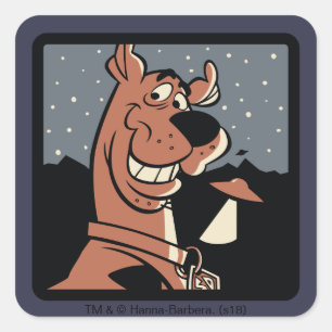 Scooby-Doo met UFO Vierkante Sticker