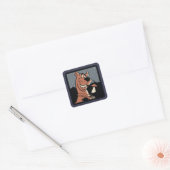 Scooby-Doo met UFO Vierkante Sticker (Envelop)