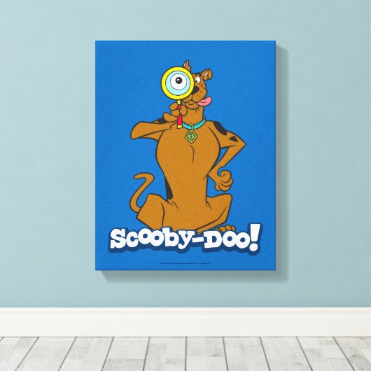 Scooby-doo met vergrootglas canvas afdruk (Insitu (Houten vloer))