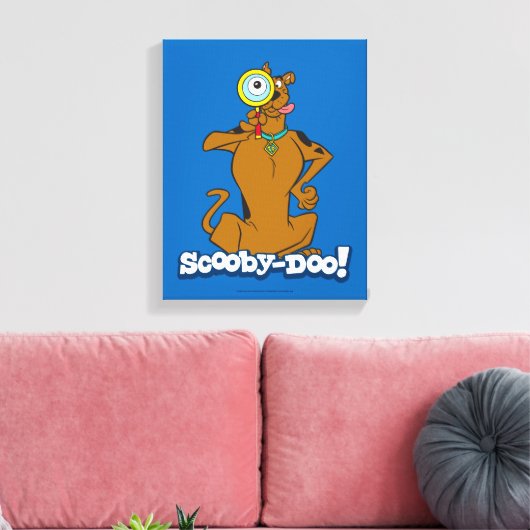 Scooby-doo met vergrootglas canvas afdruk (Insitu (Woonkamer))