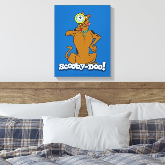 Scooby-doo met vergrootglas canvas afdruk (Insitu (Slaapkamer))
