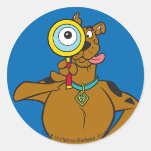 Scooby-doo met vergrootglas ronde sticker