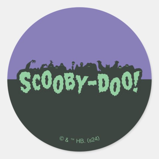 Scooby-Doo! Monster Silhouette Logo Ronde Sticker (Voorkant)