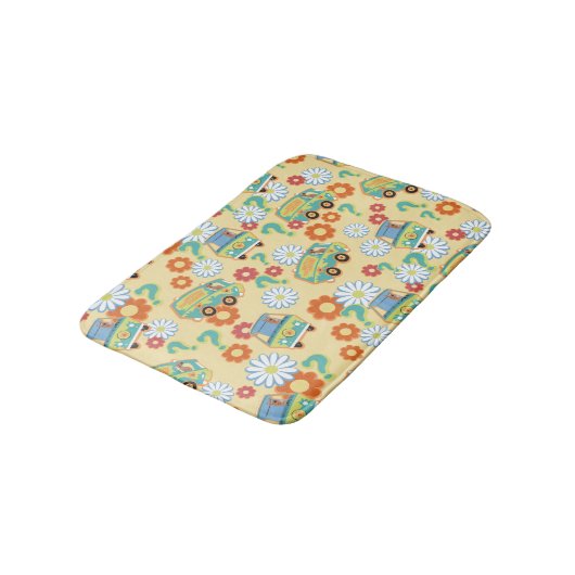 Scooby-Doo Mystery Machine Flower Pattern Badmat (Gekanteld)