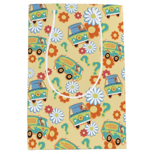 Scooby-Doo Mystery Machine Flower Pattern Medium Cadeauzakje (Voorkant)