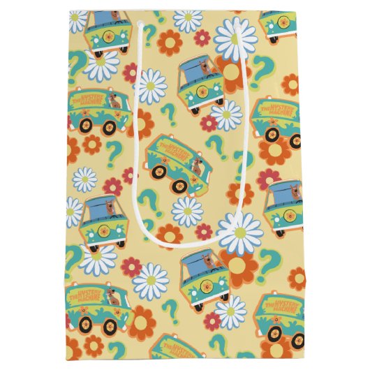 Scooby-Doo Mystery Machine Flower Pattern Medium Cadeauzakje (Achterkant)