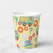 Scooby-Doo Mystery Machine Flower Pattern Papieren Bekers (Achterkant)