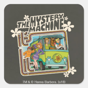 Scooby-Doo Mystery Machine Grafisch Vierkante Sticker