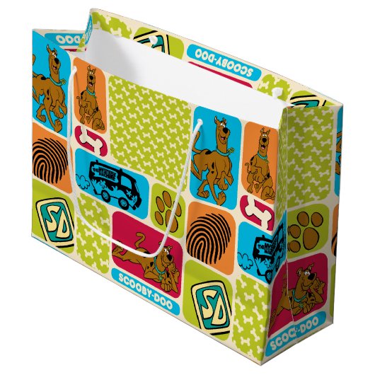 Scooby-Doo Mystery Pattern Large Cadeauzakje (Voorkant Gekanteld)