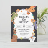 Scooby-Doo Personages Groovy Chalkboard Verjaardag Kaart (Staand voorkant)