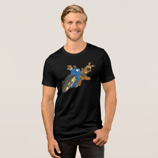 Scooby-Doo Riding-motorfiets Tri-Blend Shirt (Voorkant volledig)
