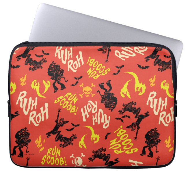Scooby-Doo | Ruh Roh Run Scoob. Patroon Laptop Sleeve (Voorkant)