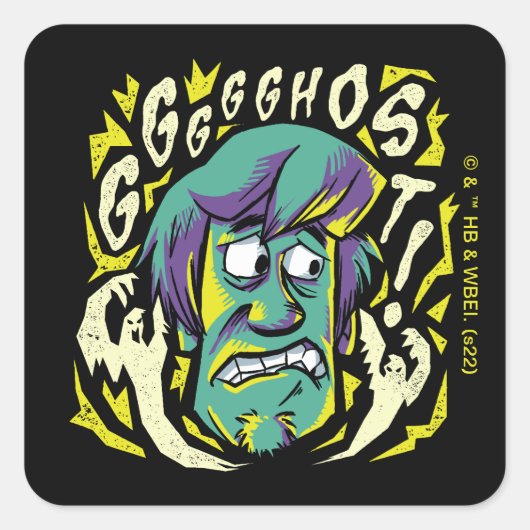 Scooby-Doo | Scared Shaggy Vierkante Sticker (Voorkant)