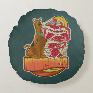 Scooby-Doo   Stapel van Pizza "Grafische Munchies" Rond Kussen