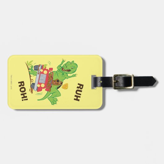 Scooby-Doo T-Rex-aanval Bagagelabel (Voorkant horizontaal)