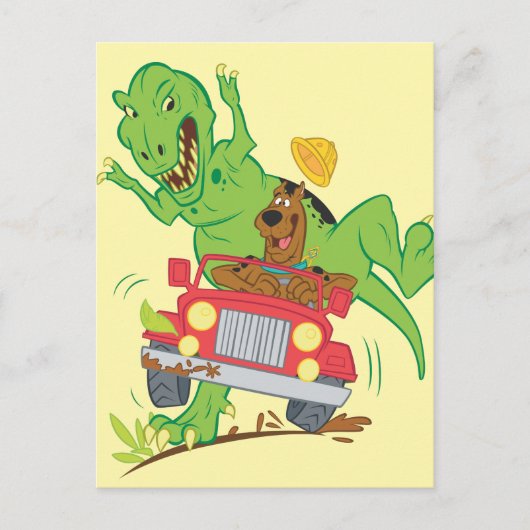 Scooby-Doo T-Rex-aanval Briefkaart (Voorkant)