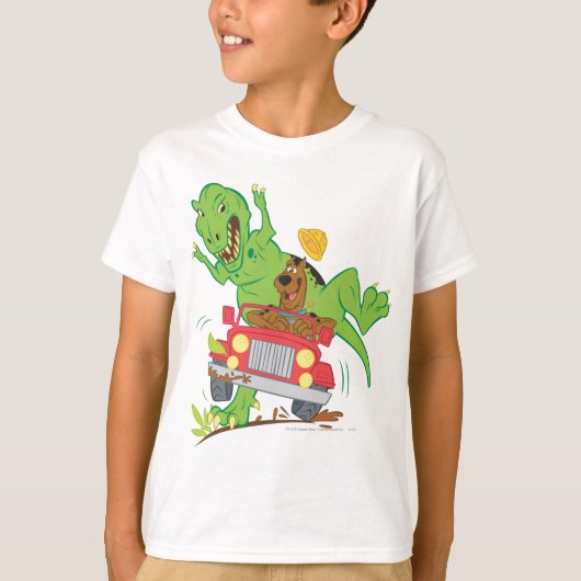 Scooby-Doo T-Rex-aanval T-shirt (Voorkant)