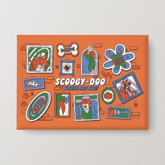 Scooby-Doo Wall of Halloween Picture Frames Button (Voorkant)
