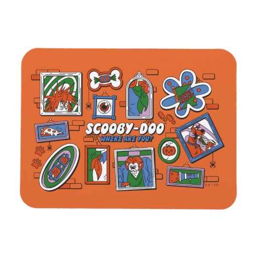 Scooby-Doo Wall of Halloween Picture Frames Magneet (Horizontaal)