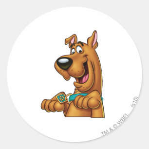 Scooby-Doo werkt omhoog Ronde Sticker