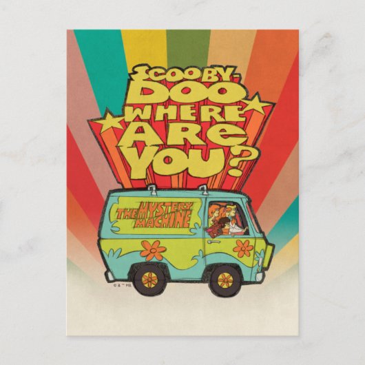 Scooby-Doo | "Where Are You" Retro Cartoon Van Briefkaart (Voorkant)