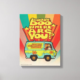 Scooby-Doo   "Where Are You" Retro Cartoon Van Canvas Afdruk