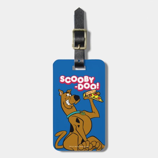 Scooby-Doo With Pizza Slice Bagagelabel (Voorkant verticaal)