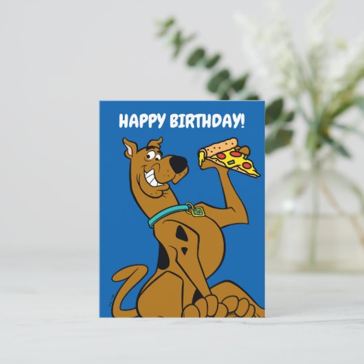 Scooby-Doo With Pizza Slice Briefkaart (Staand voorkant)