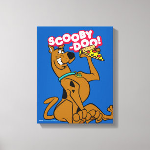 Scooby-Doo With Pizza Slice Canvas Afdruk
