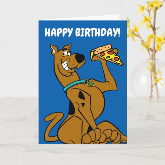 Scooby-Doo With Pizza Slice Kaart (Gele Bloem)