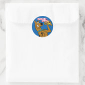 Scooby-Doo With Pizza Slice Ronde Sticker (Tas)