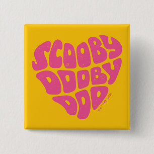 Scooby Dooby Doo Heart Vierkante Button 5,1 Cm