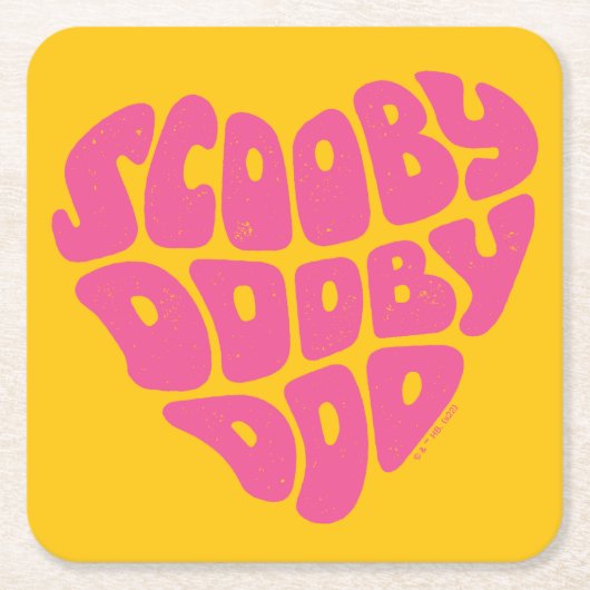Scooby Dooby Doo Heart Vierkante Kartonnen Onderzetter (Voorkant)