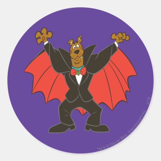 Scooby Dracula Ronde Sticker (Voorkant)
