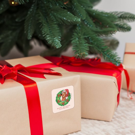 Scooby in kerstmis - op maat gemaakt vierkante sticker