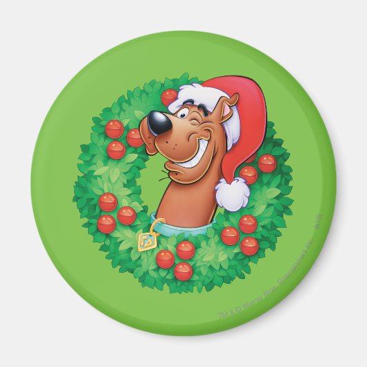 Scooby in Wreath Magneet (Voorkant)