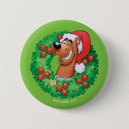Scooby in Wreath Ronde Button 5,7 Cm (Voorkant)