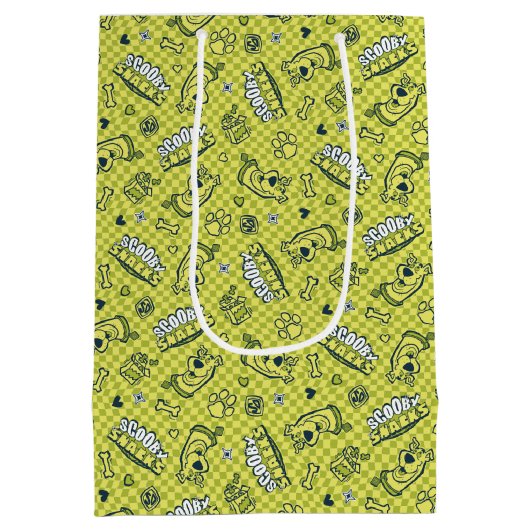 Scooby Snacks Galore Checker Pattern Medium Cadeauzakje (Achterkant)