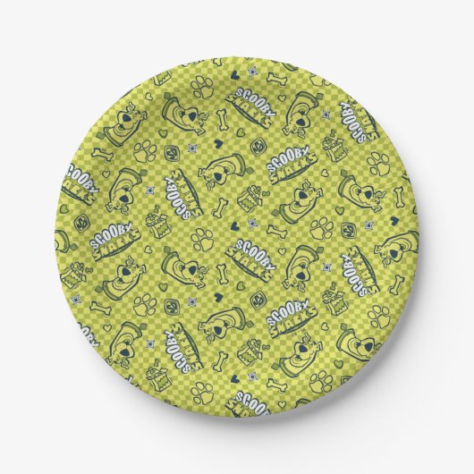 Scooby Snacks Galore Checker Pattern Papieren Bordje (Voorkant)