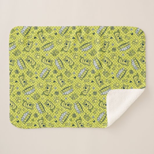 Scooby Snacks Galore Checker Pattern Sherpa Deken (Voorkant (horizontaal))