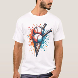 Scoop of Baseball Fun - Levendige Ice Cream Cone A T-shirt